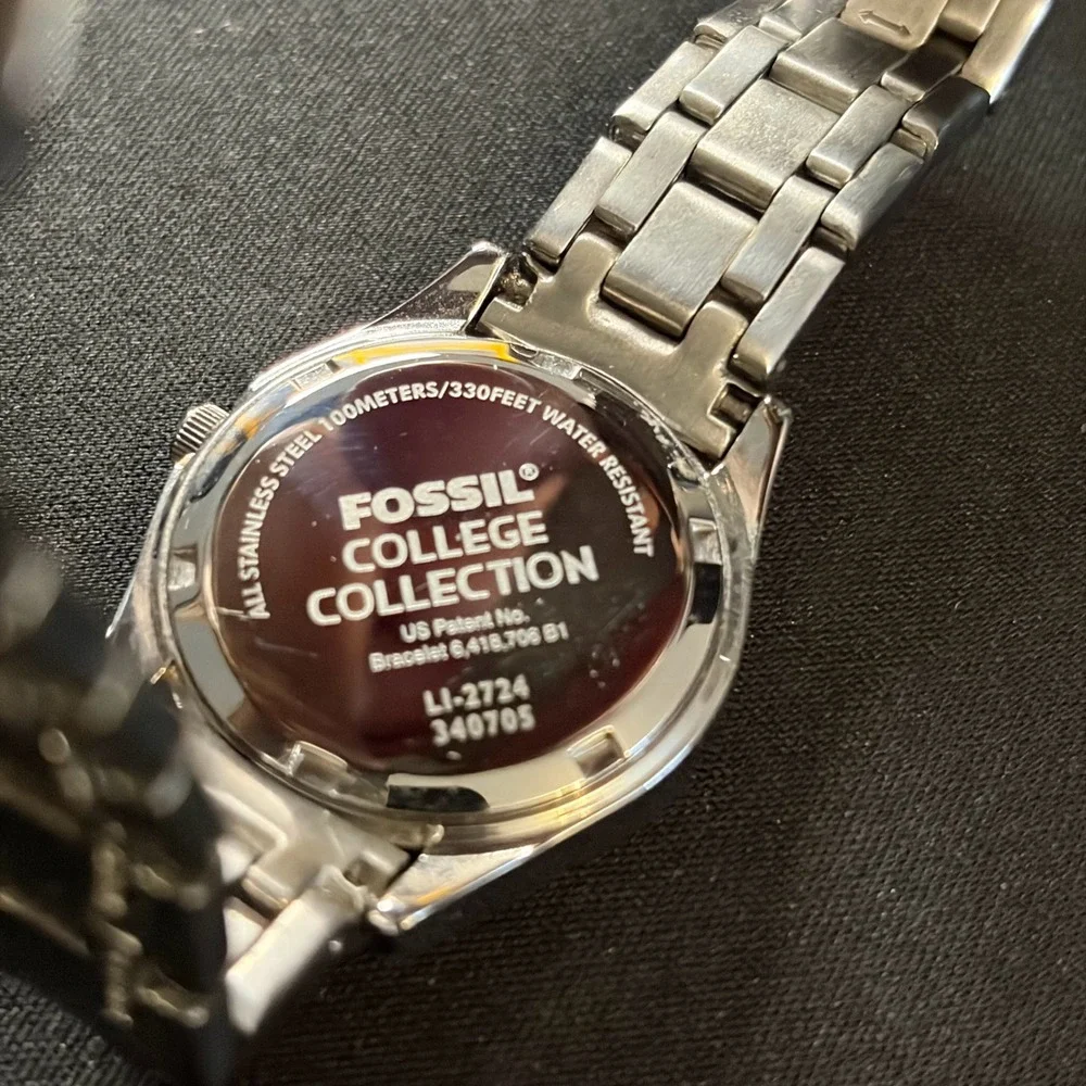 Fossil Watch Women Silver Pink Alabama Crimson Tide NCAA LI-2724